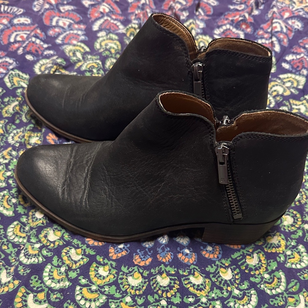Lucky Brand Black Leather Ankle Booties